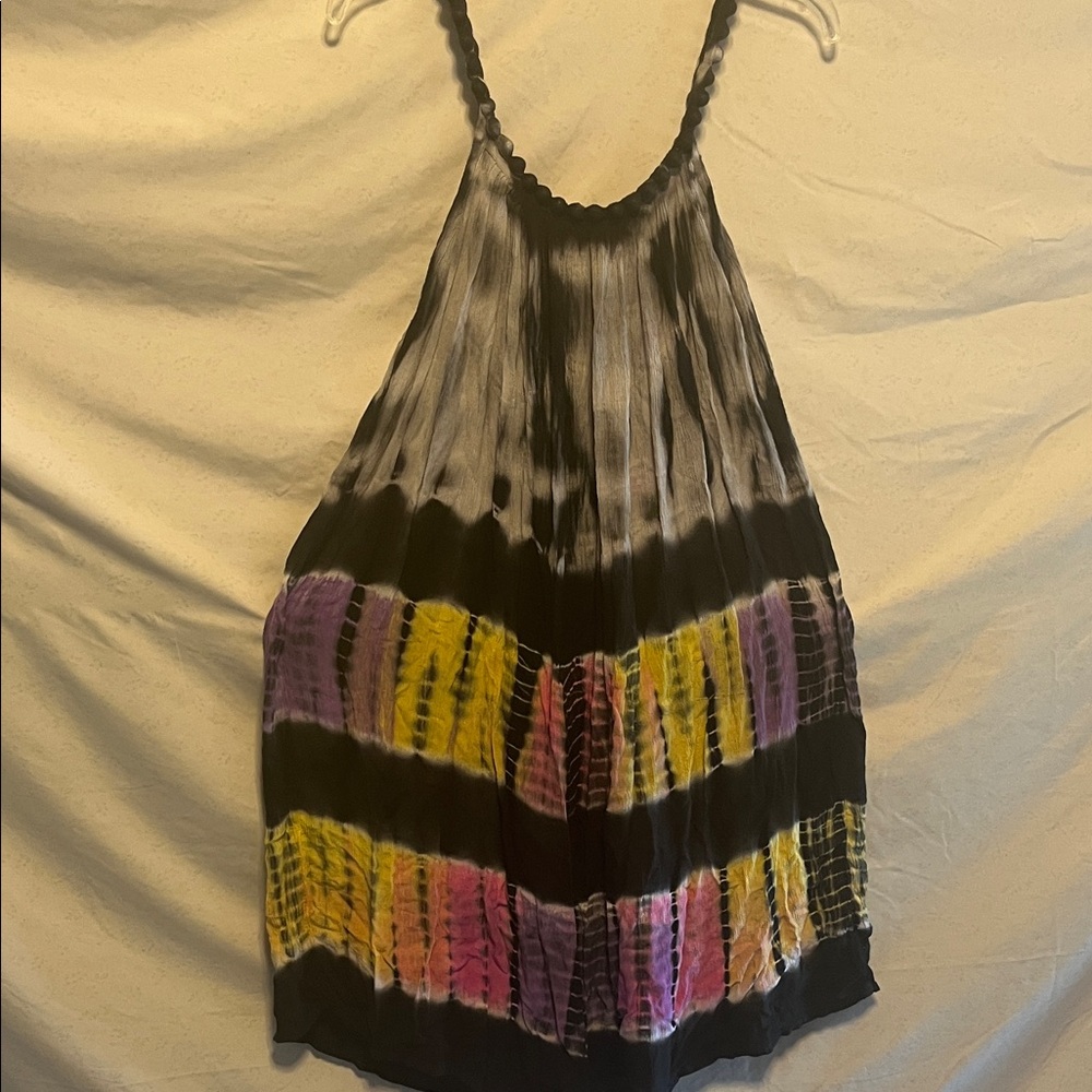 Tie-dyed swimsuit cover-up. One-size-fits-all